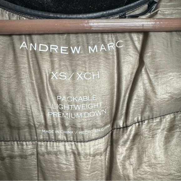 Andrew Marc packable premium down black long puffer jacket XS - Picture 6 of 8
